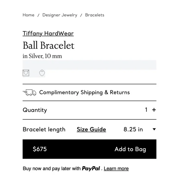 Tiffany & Co Hardware Bead Bracelet in Sterling Silver 10 mm 8.25 length - Picture 11 of 12